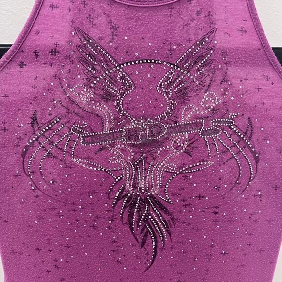 Harley-Davidson Women's MD Harmonious Embellished Sleeveless Laced Tank Top - Picture 2 of 5